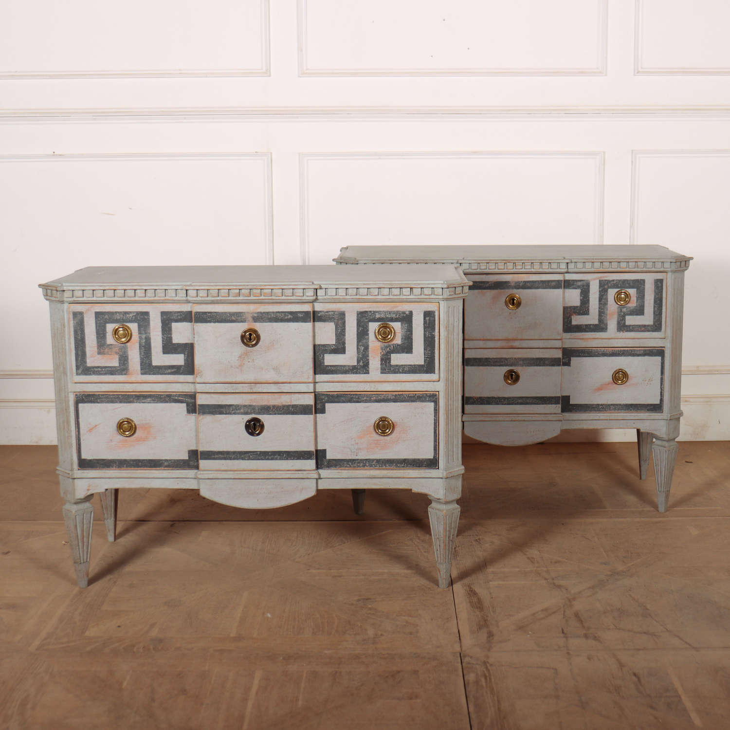 Pair of Swedish Painted Commodes