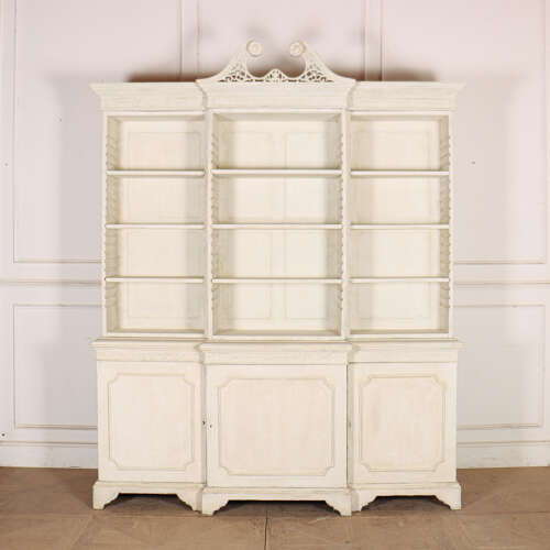 English Breakfront Library Bookcase