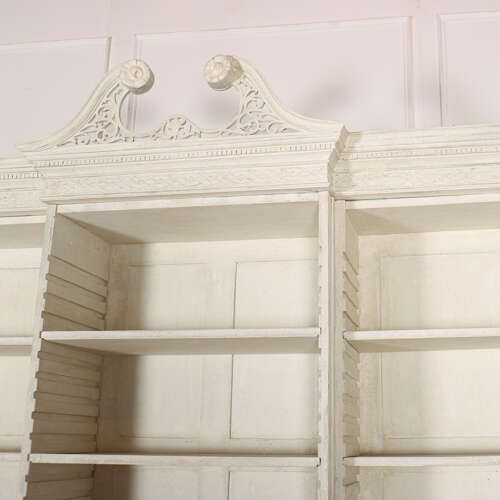 English Breakfront Library Bookcase