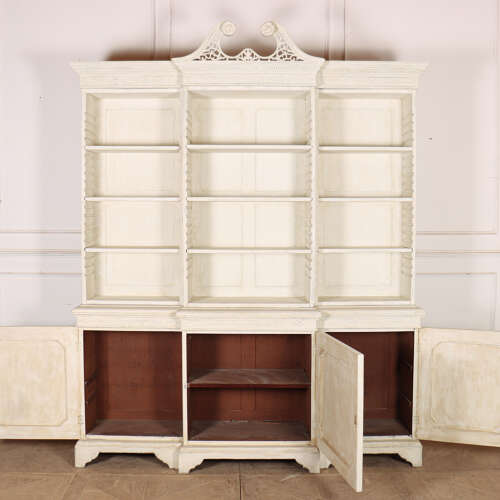 English Breakfront Library Bookcase