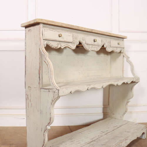 Swiss Carved Painted Pine Serving Counter