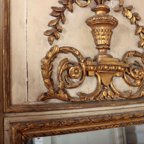 French Original Painted Trumeau Mirror