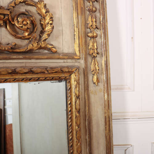 French Original Painted Trumeau Mirror