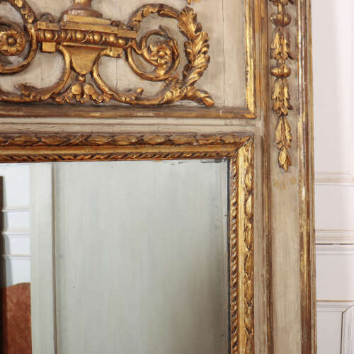 French Original Painted Trumeau Mirror