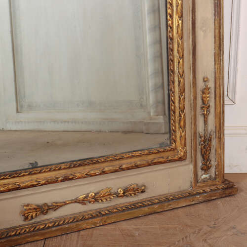 French Original Painted Trumeau Mirror